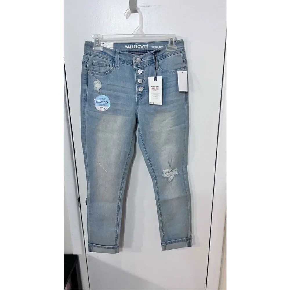 WALLFLOWER FLIRTY CURCY HIGH RISE ANKLE INSTA FLEX JEANS SIZE 5 NEW